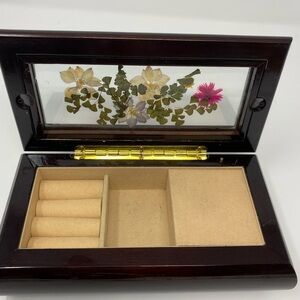 Floral Windup Musical Jewelry Box